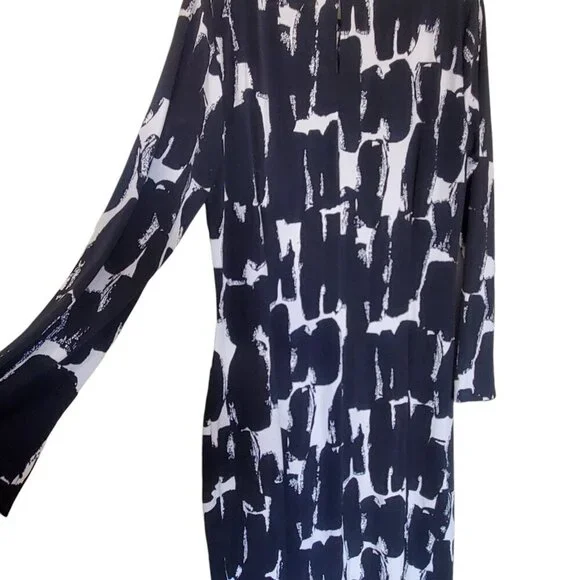 New York & Co. Silky Feel Black White XL Dress - Picture 6 of 13